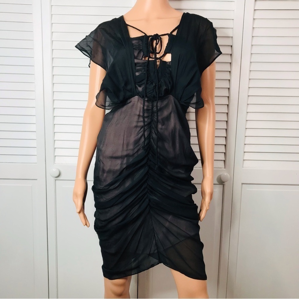 ⛔️SOLD⛔️New DIANE VON FURSTENBERG Black Dressette Silk Dress Size 6 - Picture 3 of 12